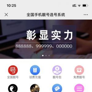 購物商城公眾號開發創意設計欣賞【手機靚號定制】
